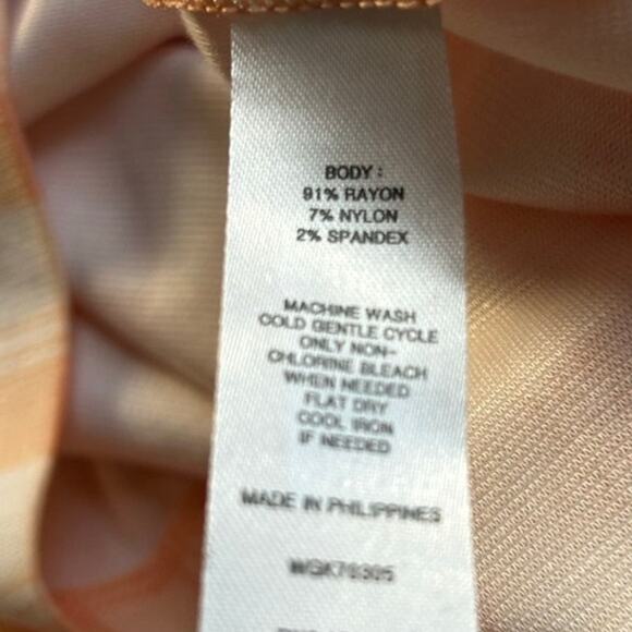 41 Hawthorn Faux Wrap Peach Plaid Short Sleeve Casual Dress Size Large NWT - Picture 5 of 5